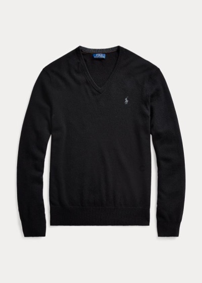 Sueter Polo Ralph Lauren Hombre Negros - Merino Wool V-Neck - GCOEW0238